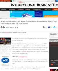 WWE Royal Rumble 2013 Where To Watch Live: IBTimes
